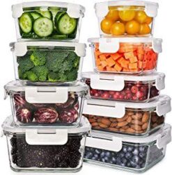 Prep Naturals Glass Meal Prep Containers - Food Prep Containers with Lids Meal Prep - Food Storage Containers Airtight