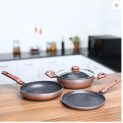 Prestige Omega Festival Pack - Build Your Kitchen Induction Bottom Cookware Set (Aluminium, 3 - Piece)