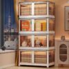 asimo 4-Door 4-Shelf Plastic foldable Cupboard PC Collapsible Wardrobe (Finish Color - 4-White, DIY(Do-It-Yourself))